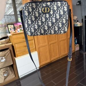 Dior Navy and Cream Monogram Crossbody Bag
